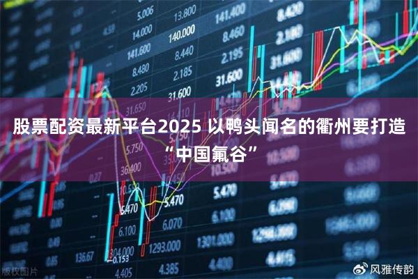 股票配资最新平台2025 以鸭头闻名的衢州要打造“中国氟谷”